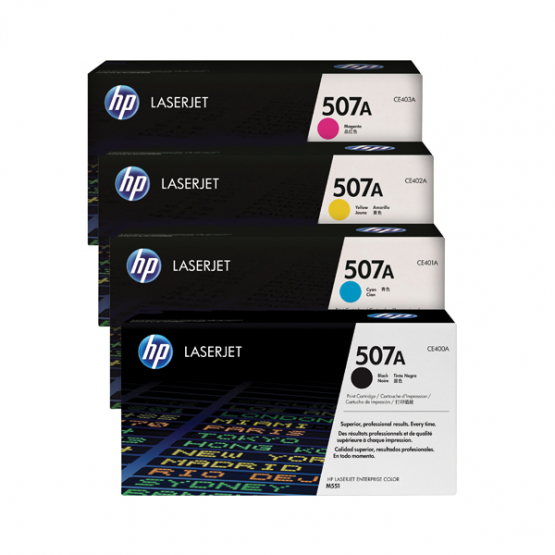 HP 507 Original Toner Cartridge Multi-Pack - Black, Cyan, Magenta, Yellow (HP815971) 